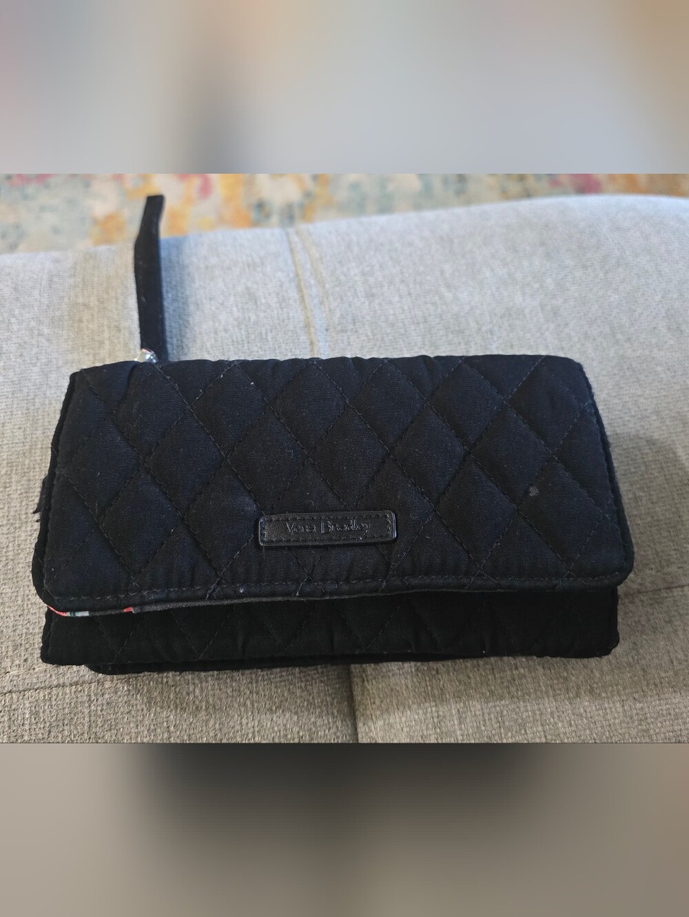 Vera Bradley Black Quilted Wristlet/wallet
